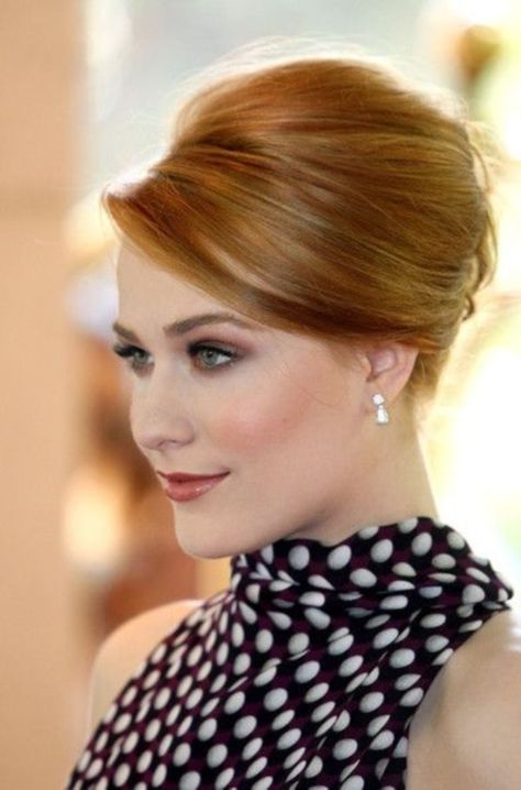 Sanggul Modern, French Twist Updo, Prom Hair Updo, Bouffant Hair, Mother Of The Bride Hair, Hairdo Wedding, French Twist Hair, Evan Rachel Wood, Peinados Recogidos