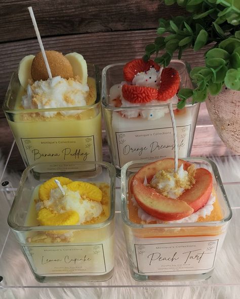 Candle Obsession, Homemade Scented Candles, Sweet Candles, Candle Projects, Dessert Candles, Food Candles, Cute Candles, Aesthetic Candles, Candle Business