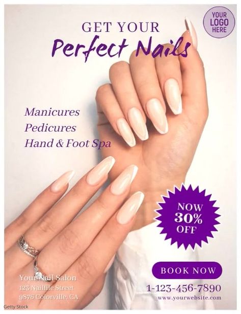 Nail Promotions Poster, Manicure Poster Design, Poster Nails Salon, Nail Poster Design Ideas, Nail Promotion Poster, Nail Salon Graphic Design, Nail Art Poster Design, Nails Flyer Design, Nail Salon Advertising