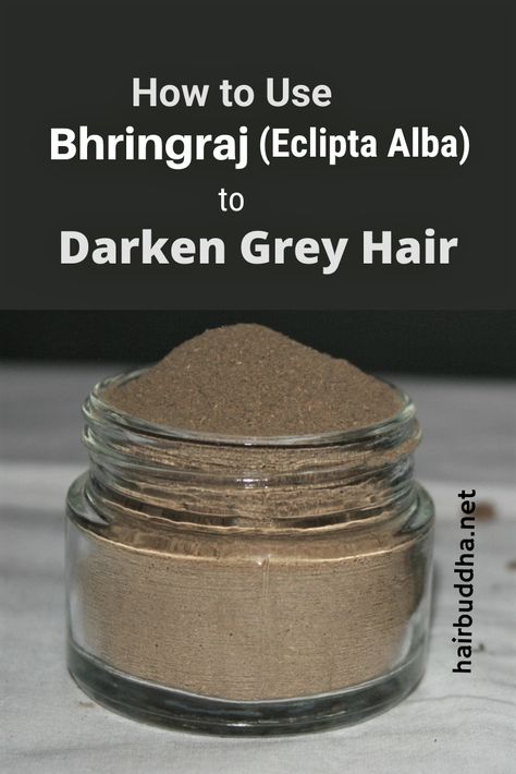 Get Rid Of Grey Hair Naturally, How To Reverse Grey Hair Naturally, Bhringraj Powder Benefits, Grey Hair Remedies Homemade, Grey Hair Natural Remedy, Healthy Gray Hair, Darken Hair Naturally, Ayurveda Hair Care, Hair Packs