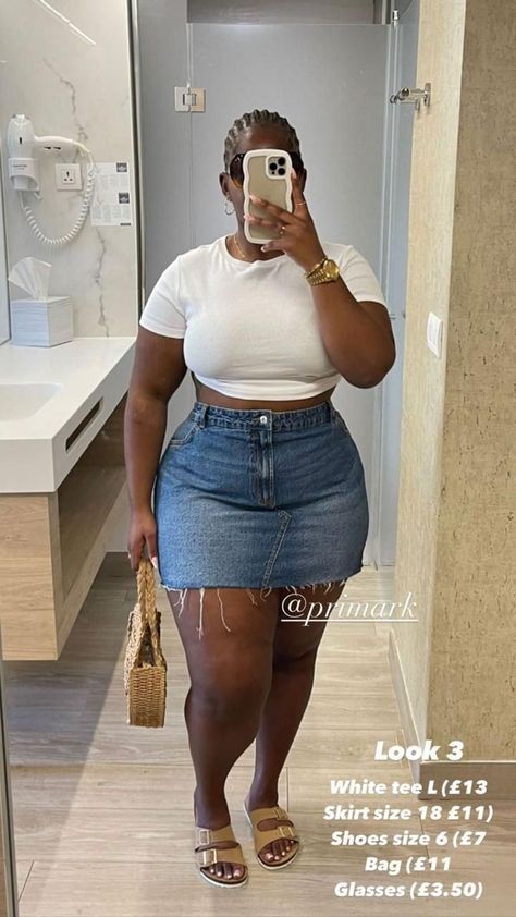 Thick Body Outfits Dresses Baddie, Vacation Plus Size Outfits Summer, Cute Vacation Outfits Plus Size, Modest Baddie Outfits Summer, Blue Jean Skirt Outfits Black Women, Plus Size Club Outfits Night Out Summer, Summer Outfits Plus Size Black Women, Plus Size Brunch Outfit Summer, Summer Fits Plus Size