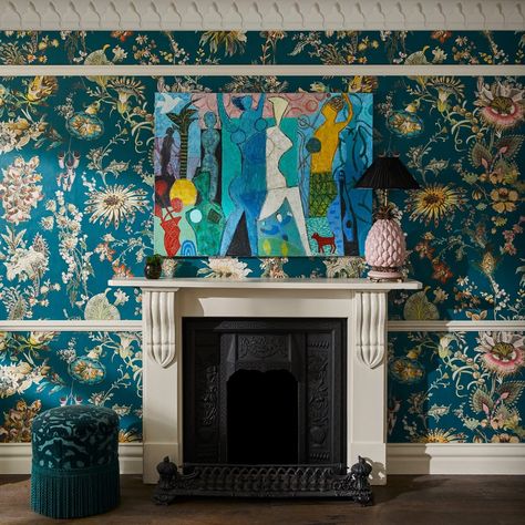 Avant Garde Home, Avant Garde Interior Design, Sustainable Wallpaper, Hollywood Regency Living Room, Regency Living Room, Enchanting Bedroom, Painting Rooms, Color Pillows, House Of Hackney Wallpaper