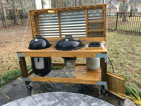 Weber Grill Table, Diy Grill Station, Outdoor Cooking Station, Bbq Shed, Cooking Station, Outdoor Grill Area, Outdoor Grill Station, Diy Grill, Bbq Table