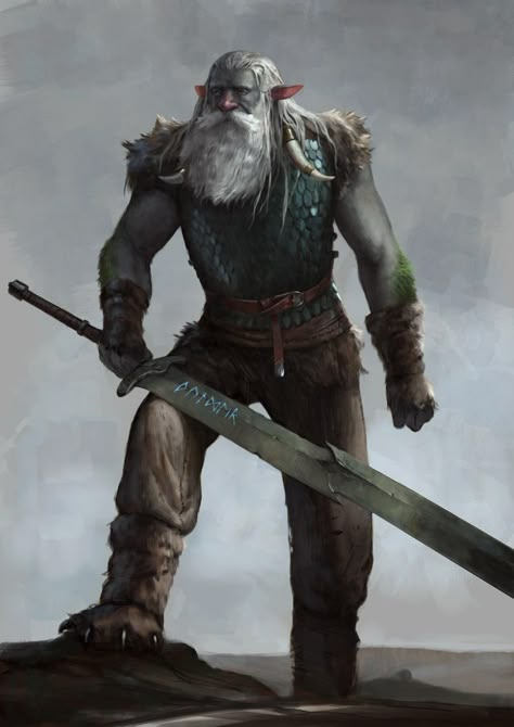 Firbolg barbarian Rune Knight, Dnd Races, Male Character, Fantasy Races, Dungeons And Dragons Characters, Dnd Art, Wow Art, Arte Fantasy, Fantasy Rpg