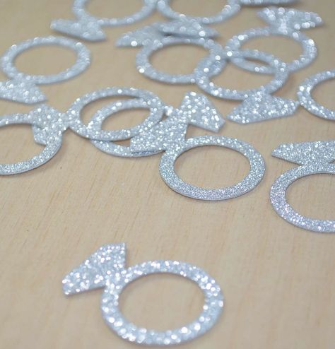 Ring Confetti Ring Confetti, Diamond Party, Denim And Diamonds, 카드 디자인, Engagement Party Decorations, Bridal Shower Party, Engagement Ring Cuts, Bridal Shower Games, Bridal Shower Decorations