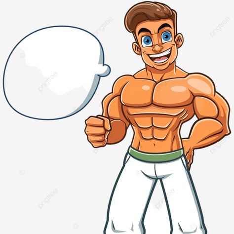 cartoon muscle guy with speech bubble man male muscle png Speech Bubble, Muscle Men, Free Png, Graphic Resources, Bubbles, Clip Art