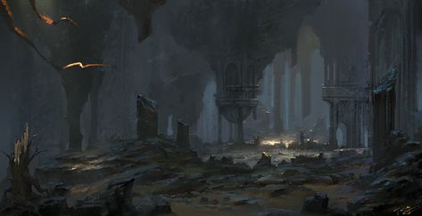 underground palace, art jopy on ArtStation at https://www.artstation.com/artwork/yD55x Underground World, Darkest Dungeon, Underground Cities, Location Inspiration, Landscape Concept, Fantasy City, Fantasy Setting, Fantasy Places, Dungeons And Dragons Homebrew