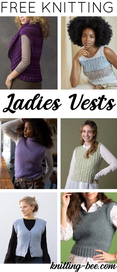 14 Free Vest Knitting Patterns for Women. All new patterns for 2020, fresh new designs, knit these traditional and modern vests with these new free knitting patterns. Vest Knitting Patterns For Women, Knitted Vest Patterns Free For Women, Vest Knitting Patterns, Knit Vest Pattern Women, Vest Knitting, Knit Vest Pattern Free, Knitting Patterns For Women, Free Knitting Patterns For Women, Vest Pattern Free