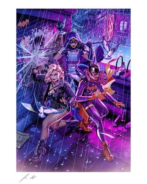 John Keaveney on Instagram: "Birds Of Prey 🐦🦇🏹💎 Fine Art Print available to pre-order now from www.sideshow.com Lots of Gotham Easter eggs included in this print. Also pair this DC artwork with Sideshow Collectibles latest beautiful statues including the new Huntress Premium Format figure & Black Canary Premium format figure. Thank you @sideshow @sideshowartprints @ian_macdonald_art & Gracie ❤ #sideshowcollectibles #sideshowartprints #birdsofprey #dccomics #dc #huntress #batgirl #blackcanary Birds Of Prey Comic, Dc Huntress, Dc Artwork, A Princess Of Mars, Beautiful Statues, Dc Comics Women, American Gods, Comics Artist, Pop Culture Art