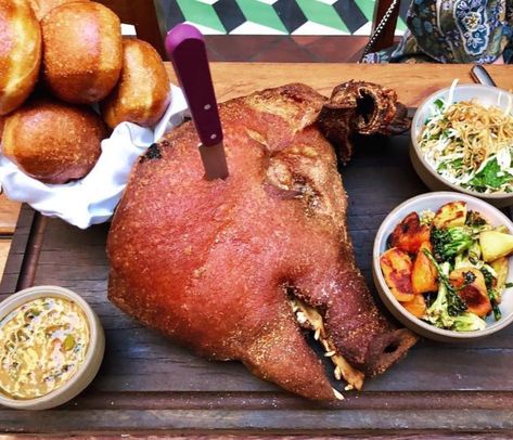 ‪by @republiquela‬  ‪Deep-fried @cookpigs pig’s head, housemade mantou bread, sweet chili sauce. What else do you expect from our @cochon555 #KingOfPorc Chef @wmanzke?! I mean ... 🐷 / 📸 by @mad.vino‬ ‪-‬ ‪P.S. We source all of our pork from our friends at @cookpigs in San Diego...‬ Bread Sweet, Pig Head, Catering Ideas, Sweet Chili Sauce, Sweet Chili, Chili Sauce, Deep Fried, Food Photography, Chili