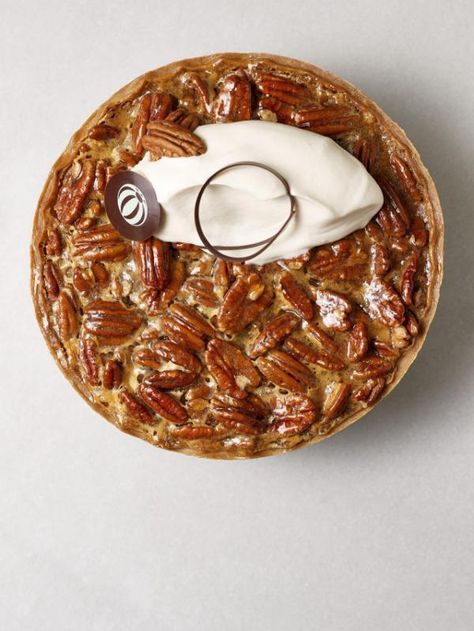 Pecan Pie from Bouchon Bakery. Photo: Deborah Jones Pecan Pie  Yield: 1 pie Pie Crust 2 sticks butter (diced, cold) 1 cup flour 1 tablespoon salt ½ cup water (cold) In a mixer fitted with a paddle combine all ingredients except for the water. Mix until mealy, once mealy slowly add water until combined. Portion into round portions and cool in refrigerator. Bouchon Bakery Recipes, Easy Pecan Pie Recipe, Thomas Keller Recipes, Macy's Parade, Easy Pecan Pie, Bouchon Bakery, Pecan Pie Easy, Pie Pie, Thomas Keller