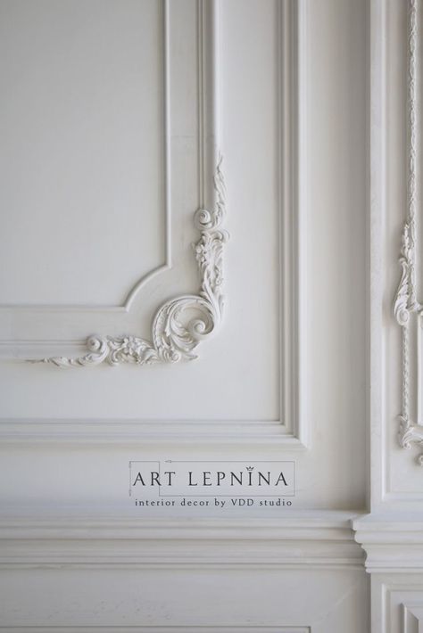 Trim inspiration Wall Molding Design, Parisian Interior, French Walls, Classic Interior Design, Wall Trim, Interior Wall Design, Wall Decor Design, Wall Molding, Man Den