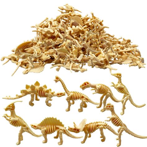 PRICES MAY VARY. SIZE: Approx.1.5-3.6inch with a collection of 8 different styles of dinosaurs.Random packing, quantity of each style is not fixed. PACKAGE: You will get 110pcs Dinosaur Fossil Skeletons.Due to different batches, the color will be slightly different. MATERIAL : Made of high-quality plastic materials,Each dinosaur can stand independently and can withstand rough play and long-term use. BEST GIFT:They are great gifts for friends or your students, they will have fun on the beach and Cowboy Dinosaur Party, Dinosaur Gift Ideas, Jurassic Park Party Favors, Paleontologist Party, Class Prizes, Dinosaur Party Games, Dino Bones, Jurassic Park Party, Dinosaur Birthday Theme