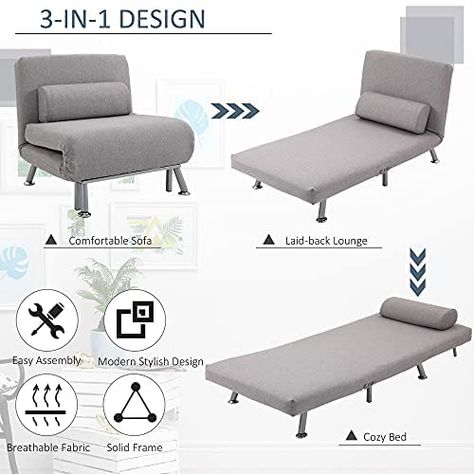 Lounge Couch Living Room, Sofa Bed Blue, Portable Furniture, Futon Chair, Sofa Bed With Chaise, Grey Sofa Bed, Lounge Couch, Sofa Bed Sleeper, Foam Sofa