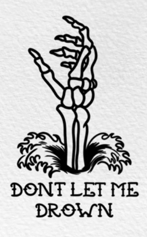 Don’t Let Me Drown Tattoo, Flash Tattoo Bmth, Drown Bmth Tattoo, I Was Not Born To Drown Tattoo, Music Flash Tattoos, Bmth Tattoo, Patchwork Tattoos, Memory Ideas, Tattoo Style Art