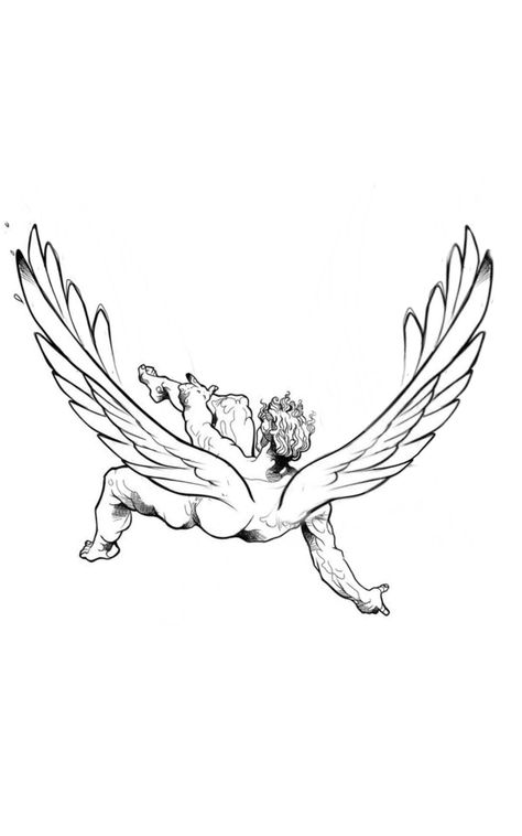 Icarus Falling Tattoo, Falling Tattoo, Icarus Falling, Icarus Tattoo, Traditional Tattoo Design, Scott Campbell, Black Work, Unique Tattoo, Handcrafted Art