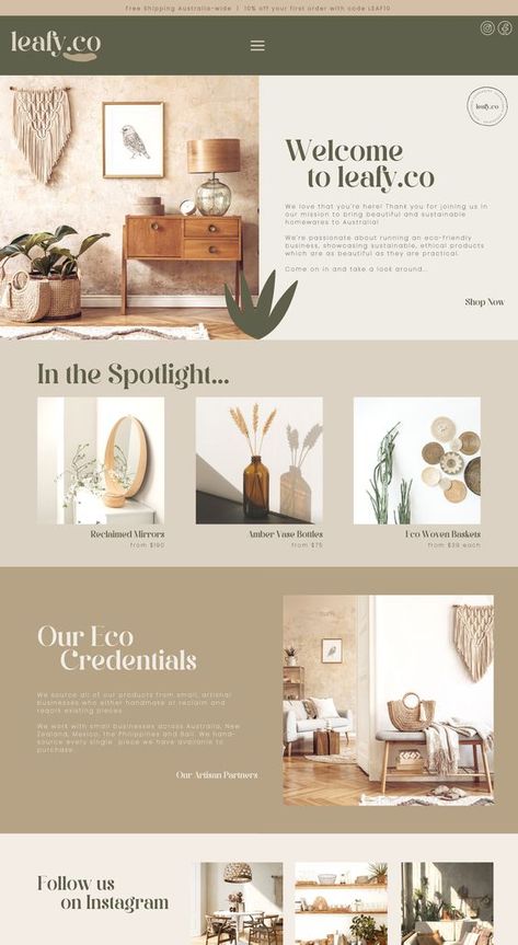 Quotes For Website, Welcome Website Design, Square Website Design Inspiration, Hygge Website Design, Boho Chic Website Design, Clean Bright Website Design, Sage Website Design, Brown Website Design Inspiration, Website Design Elements