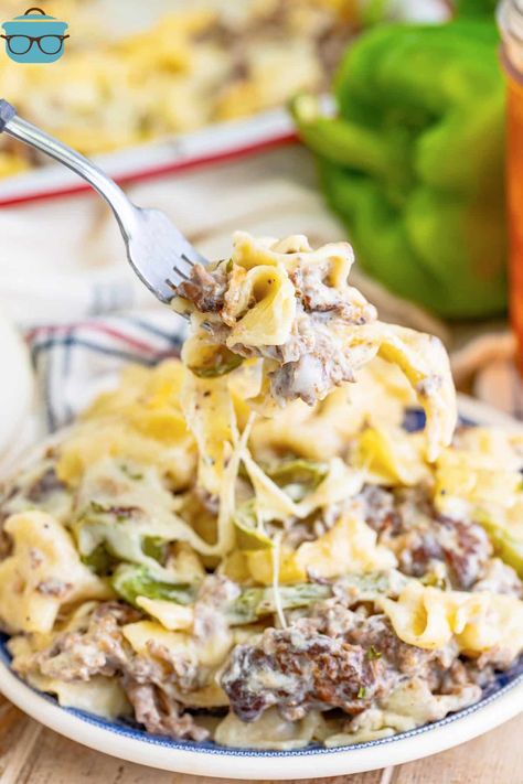 Philly Cheesesteak Casserole - The Country Cook Steak Peppers And Onions, Philly Cheese Steak Casserole Recipe, Philly Cheesesteak Casserole, Steak Peppers, Cheesesteak Casserole, Philly Cheese Steak Casserole, Sincere Love, Dinner Beef, Country Cook