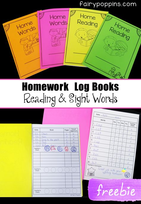 Homework Log, Back To School Printables, Reading Printables, Home Reading, Sight Words Printables, School Preparation, Learning Printables, Early Childhood Teacher, Early Learning Activities