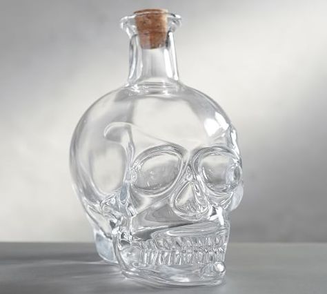 Goth Bar, Skull Decanter, Pottery Barn Halloween, Outdoor Dinnerware, Faux Pumpkins, Glass Decanter, Decorative Pottery, Halloween Home Decor, Mirror Art