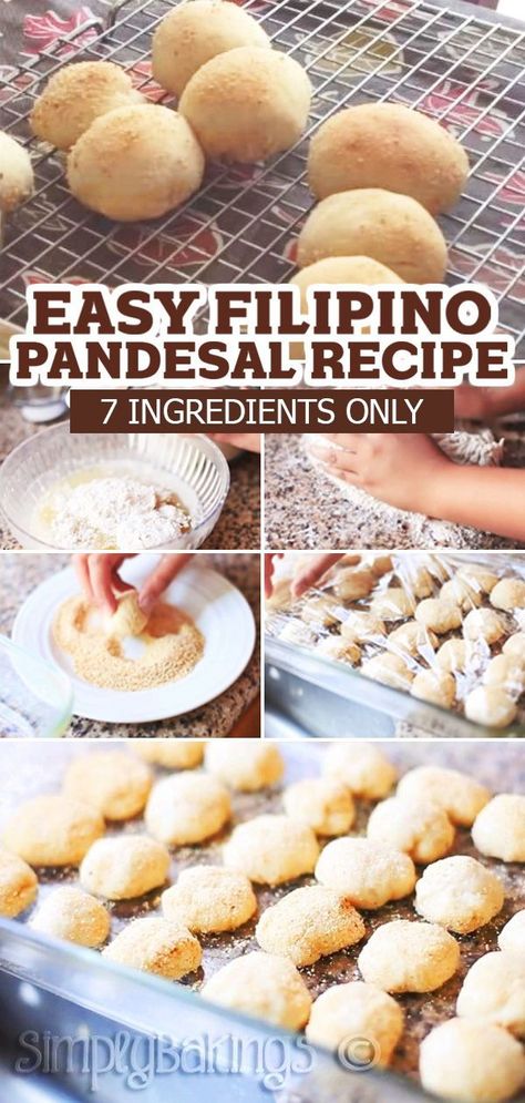 Try making this Pandesal recipe, a Filipino style sweet roll that is fluffy and sweet. It can be eaten at any time of the time day with any kind of spread. Enjoy! Asian Bread Recipes, Filipino Pandesal Recipes, Easy Pandesal Recipe, Philapino Recipes, Pandesal Recipe Philippines, Best Pandesal Recipe, Asian Bread Recipe, Pandesal Recipe, Frugal Cooking