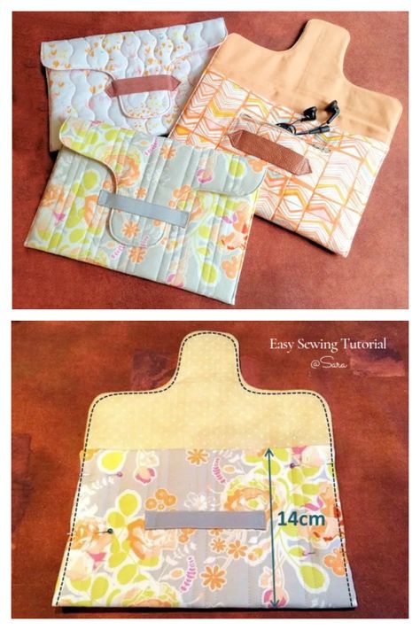 Fabric iPad Mini Case Free Sewing Pattern | Fabric Art DIY Ipad Cover Sewing Pattern, Fabric Art Diy, Ipad Pouch, Quilted Sleeves, Pouch Diy, Fabric Sewing Patterns, Free Sewing Pattern, Small Case, Ipad Mini Case