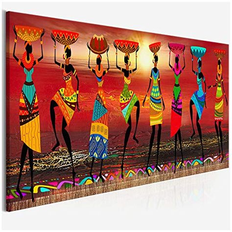 African Women Dancing, Women Dancing, Oil Painting Pictures, Afrikaanse Kunst, Banksy Canvas, Art Premier, Hur Man Målar, Abstract Canvas Wall Art, Living Room Canvas