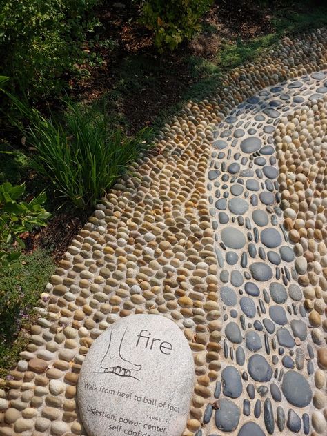 Reflexology Path Design, Sensory Walking Path, Diy Nature Stone Flooring, Sensory Path Outdoor School, Irregular Stone Pathway, Natural Ramp Path, Reflexology Path, Backyard Creations, Family Backyard