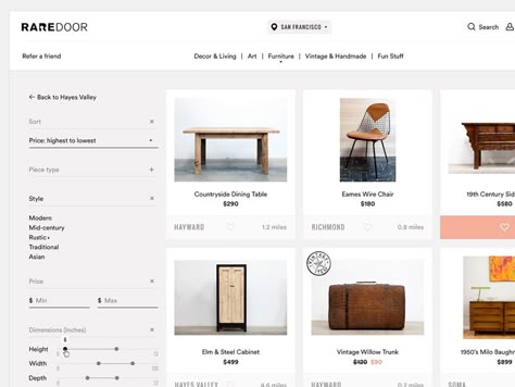 Rare Door E-Commerce Website Design | Desktop Web UI Design Magical Inspiration, Uxui Design, Clean Websites, Website Design Inspiration Layout, Beautiful Websites, Ui Design Website, Creative Web Design, Filter Design, Web Ui Design