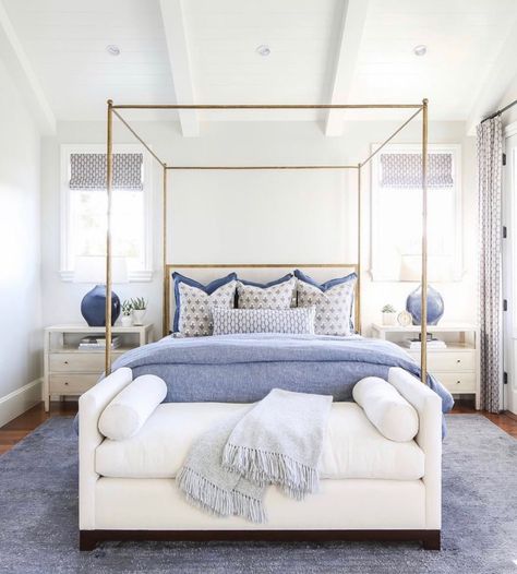 Suite Dreams, #myOKLstyle – One Kings Lane — Our Style Blog Classic Contemporary Bedroom, Apartment Decoration, Bedroom White, Casa Vintage, Coastal Bedrooms, Coastal Bedroom, Décor Boho, Dreamy Bedrooms, Canopy Bed