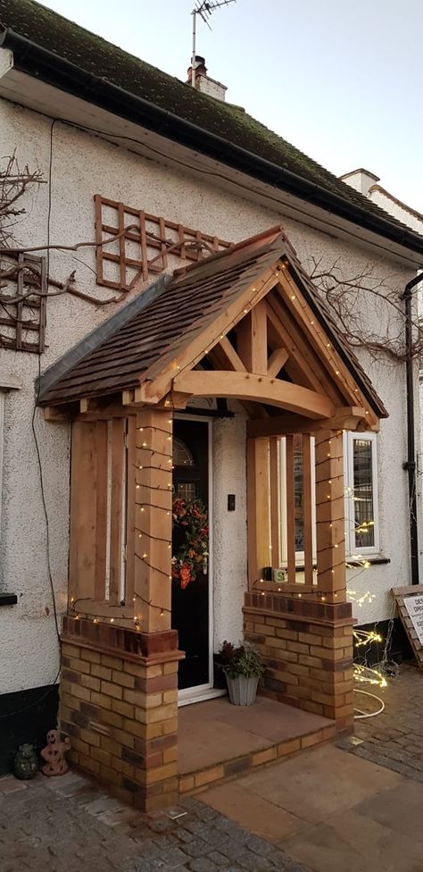 Porches — Daniel Kursa Oak Timber Framing Specialist Entry Awning, Oak Porch, Timber Frame Porch, House In France, Houses In France, Timber Frames, The Shed, Porch Design, Timber Framing