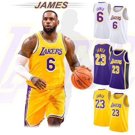 No+6+James+Basketball+Outfit+Los+Angeles+Kits+Lakers+Clothing+Basketball+Team+Uniform Basketball Costume, Lakers Outfit, Basketball Outfit, Basketball Kit, Nba Uniforms, James Basketball, Bryant Basketball, Outfits Los Angeles, Lakers Team