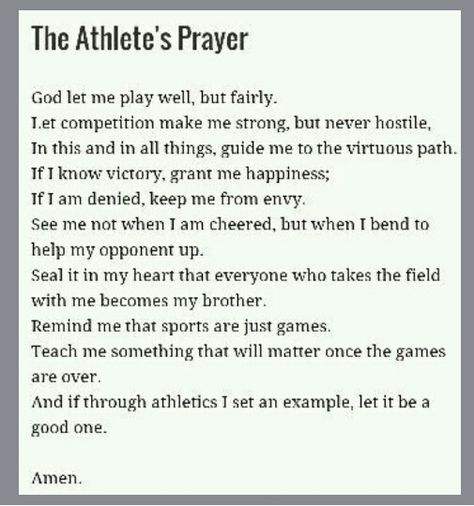 The Athlete's Prayer Prayers For Sports Tryouts, Prayers For Athletes Sports, Prayer For Track Meet, Prayer For Sports Game, Fellowship Of Christian Athletes Ideas, Game Day Bible Verses, Bible Verses For Athletes Sports, Sport Prayers, Prayers For Athletes