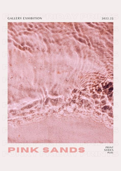 Minimalist Collage Wall Prints, Pink Beach Wall Art, Pink Beach Poster, Pink Beach Art, Pink Beach Room Aesthetic, Pink Aesthetic Posters For Bedroom, Light Pink Beach Aesthetic, Pink Beach Bedroom, Pink Prints Aesthetic