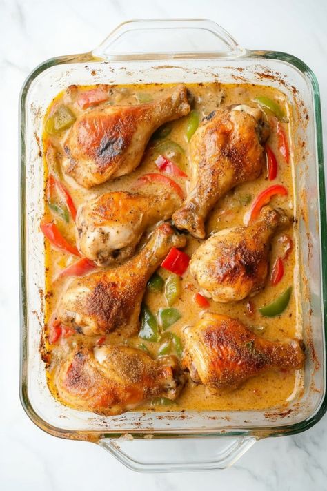 Indulge in a cozy and comforting meal with our delicious chicken legs cooked in creamy, flavorful cream of chicken soup. This easy-to-make recipe is perfect for a family dinner or a special occasion. With tender chicken legs soaked in rich and savory sauce, this dish will surely be a crowd-pleaser. Give your taste buds a treat by trying out this hearty and satisfying meal that pairs well with your favorite side dishes. Baked Chicken Legs With Cream Of Chicken, Cream Of Chicken Recipes With Chicken, Chicken Soup With Drumsticks, Chicken Legs With Cream Of Mushroom Soup, Chicken Leg Soup Recipes, Baked Chicken Cream Of Chicken, Chicken Leg Meals, Chicken Legs Recipes For Dinner, Chicken Leg Stew