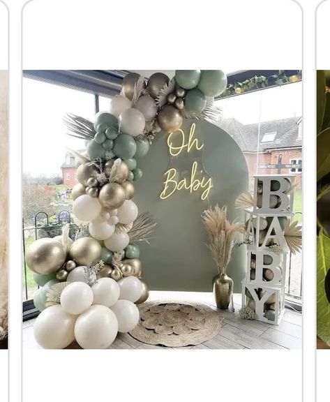 Boho Balloon Arch, Cloud Baby Shower Theme, Christening Balloons, Baby Shower Party Themes, Boy Baby Shower Ideas, Balloon Display, Baby Dedication, Spring Baby Shower, Gender Reveal Decorations