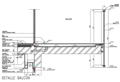 Balcony section Detail - Cadbull Balcony Section, Section Plan, Section Detail, Section Drawing, Drawing Block, Ceiling Detail, Autocad Drawing, Detailed Drawings, Door Frame