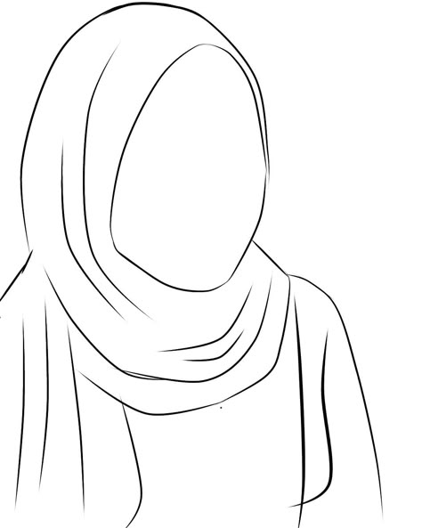 Hijab Cartoon Drawing, Hijab Line Art, Pencil Sketches Easy, Hijab Drawing, Cute Quotes For Instagram, Human Body Drawing, Camera Drawing, Fruit Coloring Pages, Pencil Sketch Images