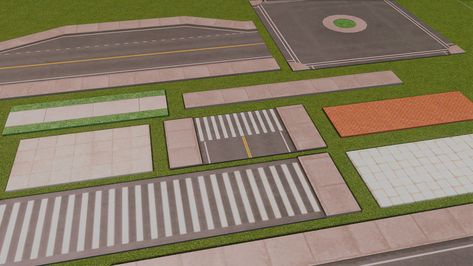 Sims 4 - Sims 4 Custom Content - ts4 - ts4cc - build buy cc - 3d - road set cc Sims 4 Sidewalk Cc, Sims 4 Concrete Floor, Sims 4 Road Cc, Sims 4 Parking Lot Cc, Sims 4 Alpha Build Cc, Sims 4 Garage Cc, Sims 4 Fence Cc, Ts4cc Build, Build Buy Cc