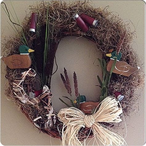 Duck Hunting Wreath, Duck Wreath, Duck Hunting Decor, Hunting Wreath, Hunting Home Decor, Fishing Wreath, Shotgun Shell Crafts, Hunting Crafts, Hunting Themes