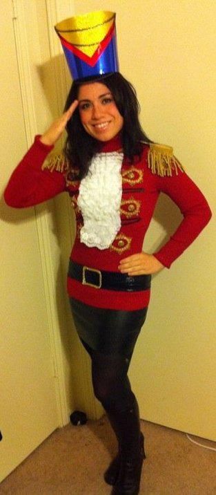 Instead of a "tacky sweater" I decided to go as a nutcracker. Christmas Costumes Diy, Ugly Christmas Sweater Ideas, Ugly Christmas Sweater Diy Funny, Christmas Sweater Ideas, Ugly Christmas Sweater Outfit, Christmas Costumes Women, Tacky Christmas Party, Diy Christmas Sweater, Christmas Sweater Outfits