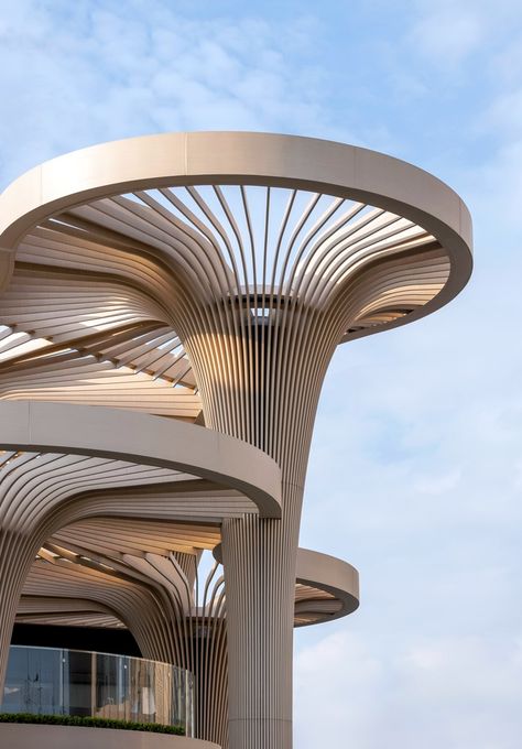 Gallery of Solar Trees Marketplace / Koichi Takada Architects - 14 Surrealism Architecture, Backlit Stone, Koichi Takada, Refilling Station, Solar Tree, Biophilic Architecture, Lifeguard Stands, Organic Structure, Japanese Architect