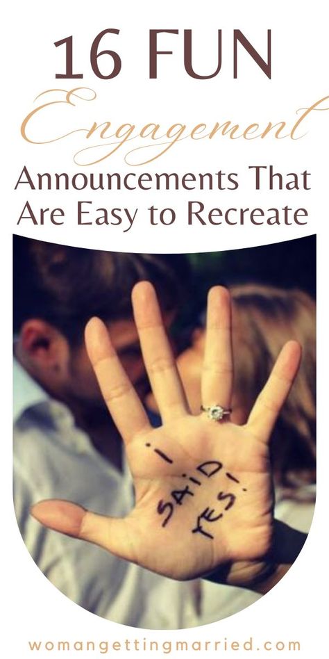 Congratulations! The moment you have been waiting for is FINALLY here — you’re engaged! Rocking a new ring and a new partner for life, you’ve officially entered the wedding planning phase and before things start to get pretty crazy (and fast!) there’s something you must first do! (Other than snuggle and kiss and hug your new fiancé, that is.) TELL THE WORLD YOUR NEWS with engagement announcements. Fun Engagement Announcement, Finally Engaged Announcement, Fun Ways To Announce Engagement, Engagement Announcement Ideas Unique, First Kiss Wedding Pictures, Announcing Engagement, Creative Engagement Announcement, Engagement Announcement Ideas, Engagement Reveal