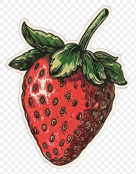 Strawberry Png Aesthetic, Retro Stickers Aesthetic, Aesthetic Pngs, Vintage Food Labels, Aesthetics Photos, Strawberry Png, Fruit Labels, Graphic Design Jobs, Graphic Design Cards