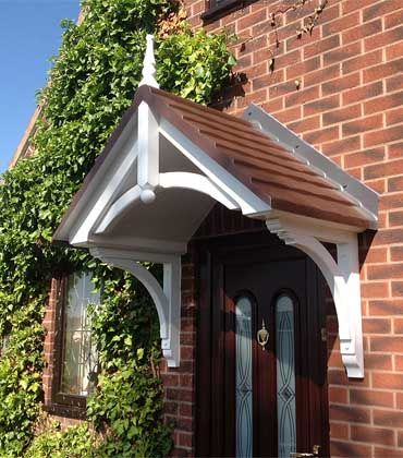 Victorian Door Canopy, Door Canopy Porch, Victorian Front Door, Front Door Awning, Victorian Front Doors, Front Door Canopy, Cottage Front Doors, Porch Canopy, Metal Front Door