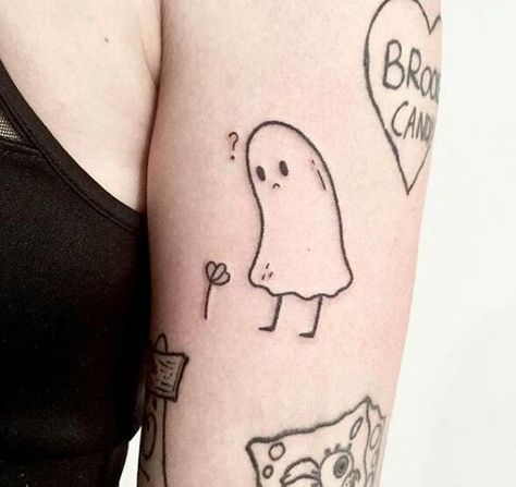 Random Designs, Party Tattoos, Ghost Tattoo, Easy Doodle, Poke Tattoo, Aesthetic Tattoo, Time Tattoos, Dream Tattoos, Random Photos