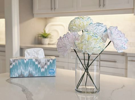 How to Make Flowers Out of Tissues | DIY | Kleenex® Kleenex Flowers, Reusable Tissues Diy, Tissue Flower Centerpiece, Plant Tissue Culture Diy, Giant Paper Flowers Wedding, Halloween Diy Paper, Paper Origami Flowers, Kleenex Tissues, Tissue Paper Flowers Diy