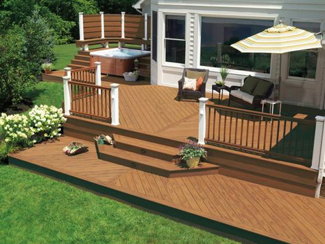 How to Determine Your Deck Style | Outdoor Design - Landscaping Ideas, Porches, Decks, & Patios | HGTV Deck Ideas With Hot Tub, Deck Ideas With Pool, Deck Bar Ideas, Above Ground Pool Backyard, Covered Deck Ideas, Deck Ideas On A Budget, Small Backyard Decks, Back Deck Ideas, Deck Building Plans