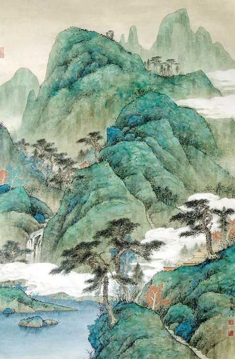 Gongbi Painting - Chinese Traditional Painting with Meticulous Detail - China culture Qiu Ying, Shen Quan China Culture, Art Chinois, Chinese Landscape Painting, Chinese Brush Painting, Asian Painting, Chinese Landscape, Japon Illustration, Ethnic Art, 수채화 그림