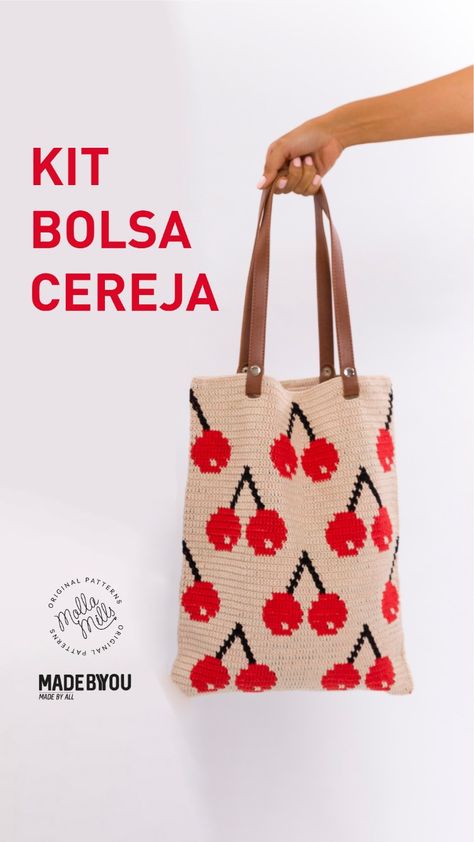 fotos da Bolsa Cereja e seu kit para fazer Molla Mills, Cherry Bag, Crochet Bag Purse, Bags Ideas, Produce Bags, Crochet Bags Purses, Crochet Tapestry, Crochet Purse, Bag Diy